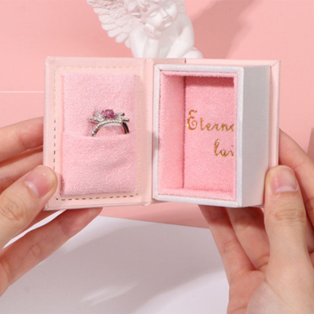 Men Accessories Gift Box - Mini Clamshell Book Ring Box for