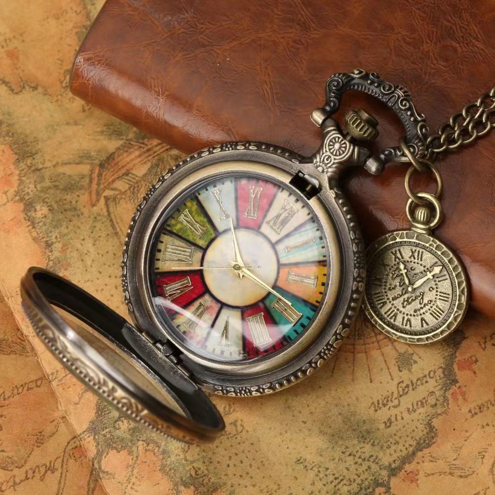 Men Accessories List - Pocket Watch,Nostalgic Large Glass Transparent Flip