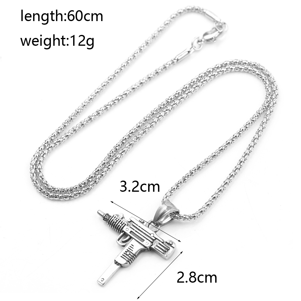 Punk Uzi Pistol Machine Gun Ne - огляд і ціна Men'S Accessories Jewelry
