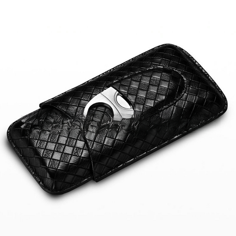 3 Pcs Leather Cigar Case Gift  - огляд і ціна Cigar Cutter Set