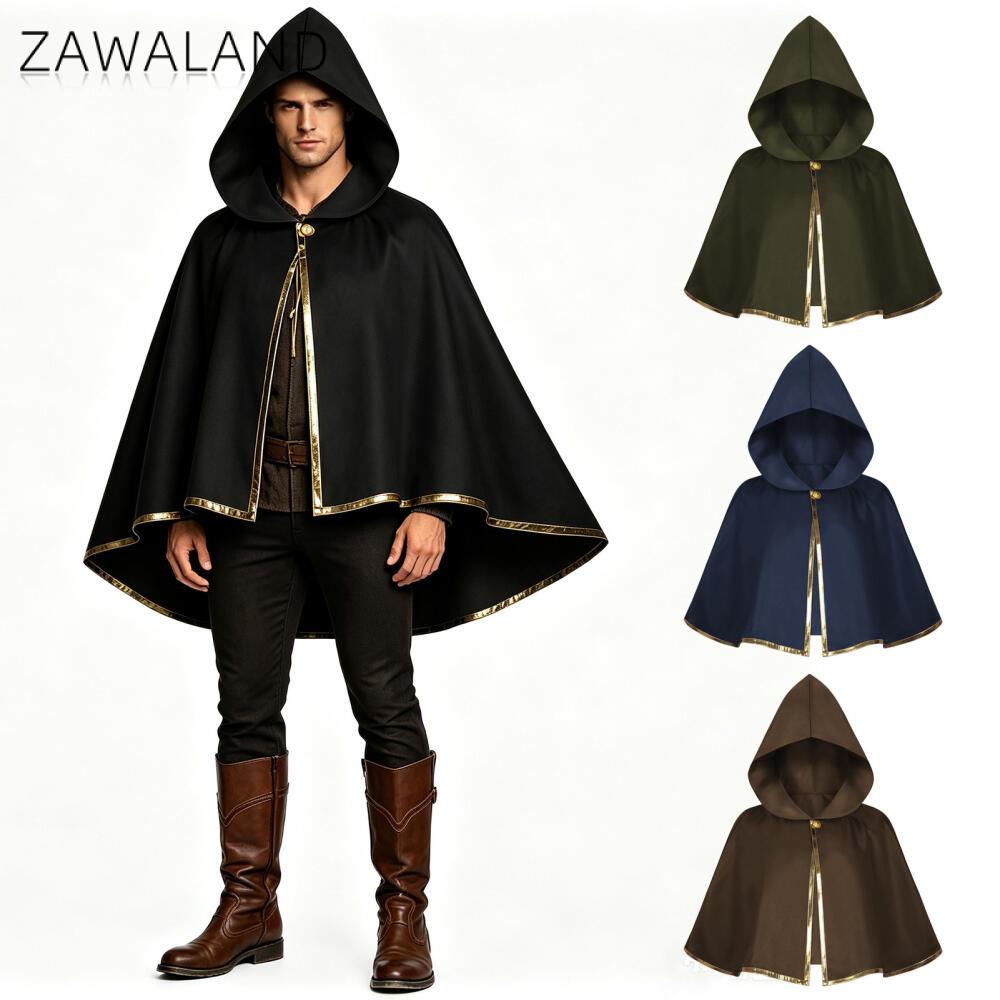 Medieval Hooded Cape Cloak wit - огляд і ціна Medieval Men'S Accessories