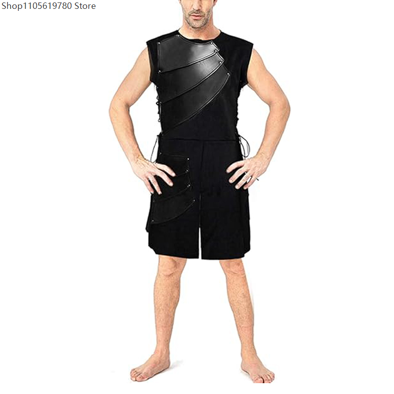Faux‑Leather Cosplay Sleeveles - огляд і ціна Medieval Men'S Accessories