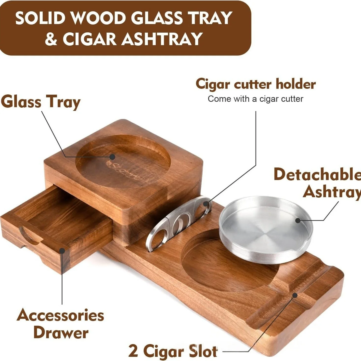Luxury Cigar Accessories Box w - огляд і ціна Cigar Cutter Set