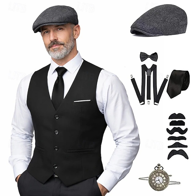 plus size Men 1920s Roaring Ga - огляд і ціна Medieval Men'S Accessories