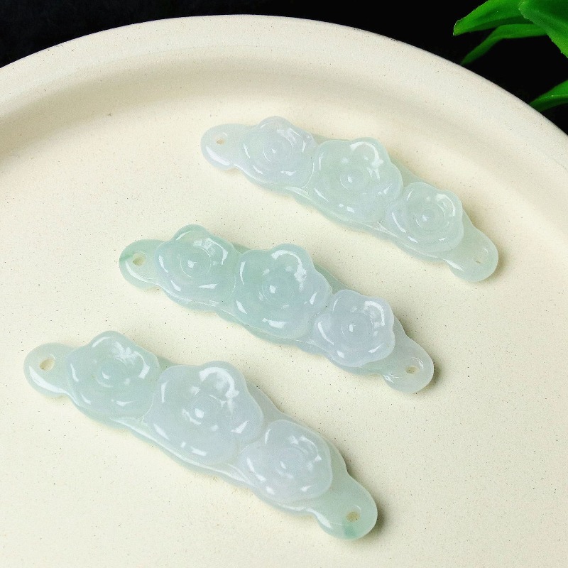 1pc Natural Jadeite Emerald Fl - огляд і ціна Men'S Accessories Jewelry