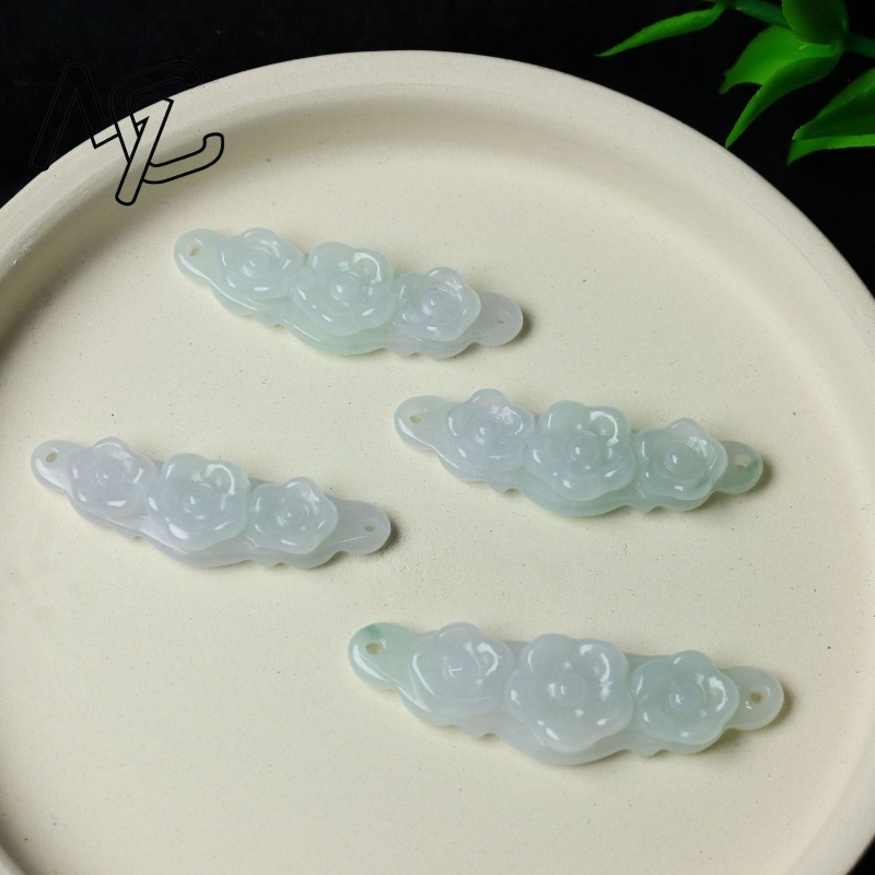 1pc Natural Jadeite Emerald Fl - огляд і ціна Men'S Accessories Jewelry