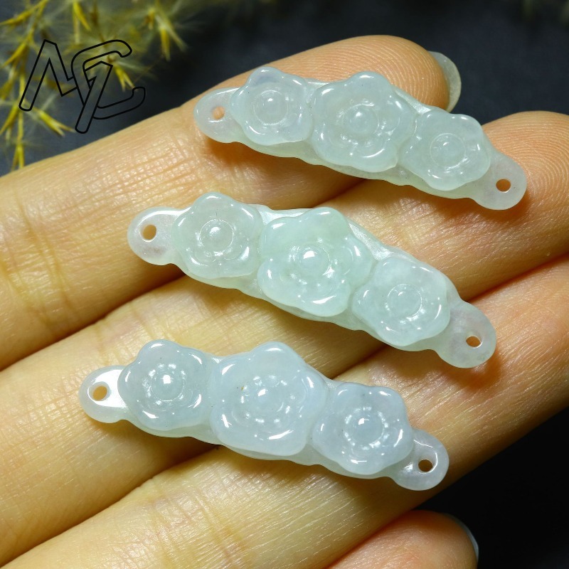 1pc Natural Jadeite Emerald Fl - огляд і ціна Men'S Accessories Jewelry