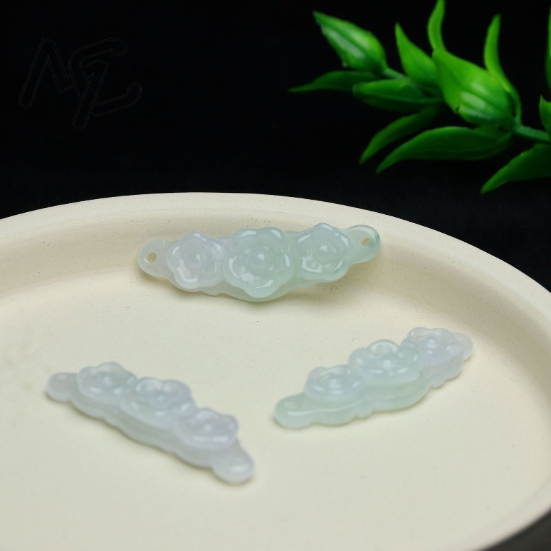 1pc Natural Jadeite Emerald Fl - огляд і ціна Men'S Accessories Jewelry