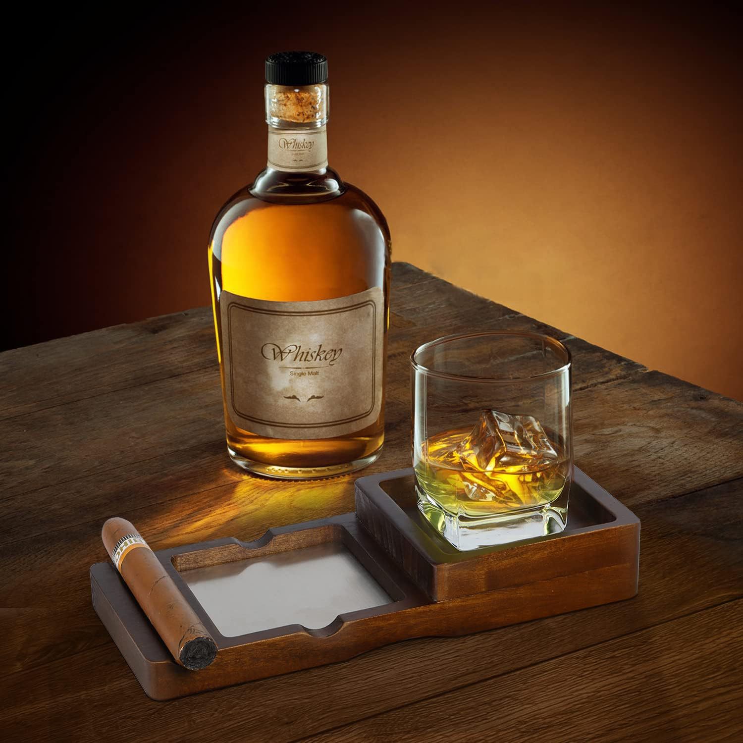 Solid Wood Cigar Ashtray Tray  - огляд і ціна Cigar Cutter Set