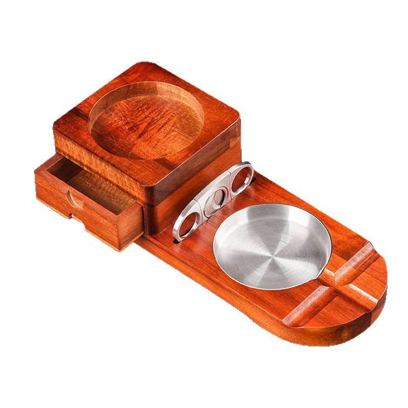 Solid Wood Cigar Ashtray Tray  - огляд і ціна Cigar Cutter Set